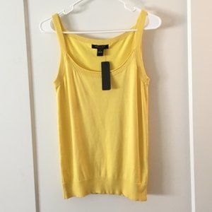NWT August Silk Blend yellow rib trim tank Small